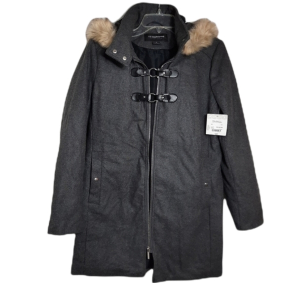 Liz Claiborne Jackets & Blazers - Liz Claiborne Outerwear Faux Fur Hooded Coat